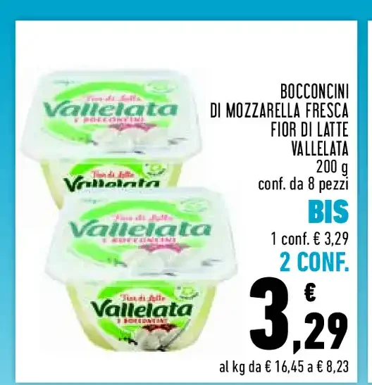 Bocconcini di mozzarella fresca Fior di Latte Vallelata 200 g