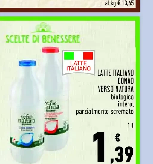 Latte italiano Conad Verso Natura
