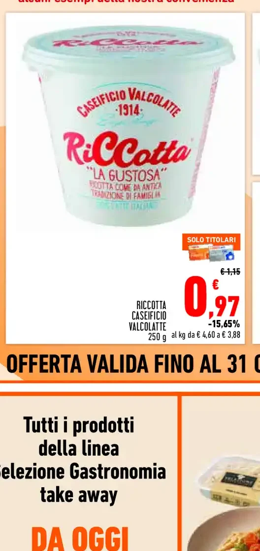 Ricotta Caseificio Valcolatte