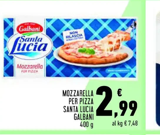 Mozzarella per pizza Santa Lucia Galbani