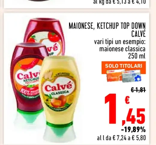 Maionese e ketchup Calvé
