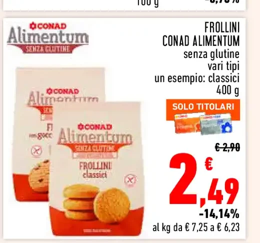 Frollini Conad Alimentum senza glutine