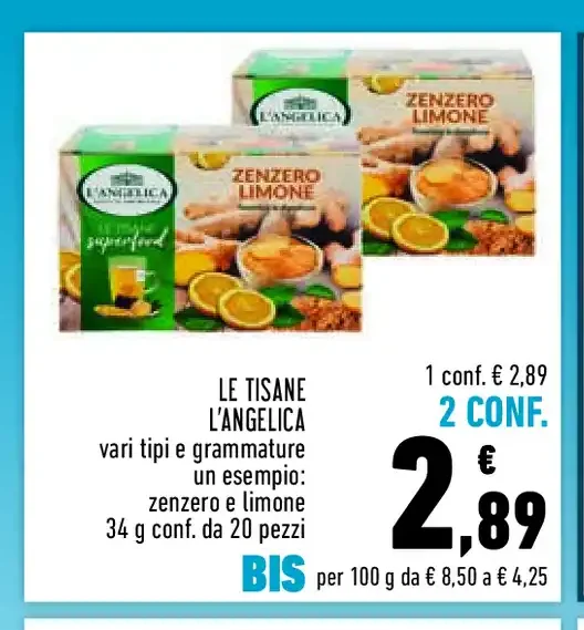 Tisane L'Angelica zenzero e limone 34 g