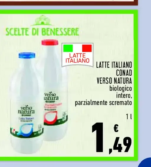 Latte italiano Conad Verso Natura biologico