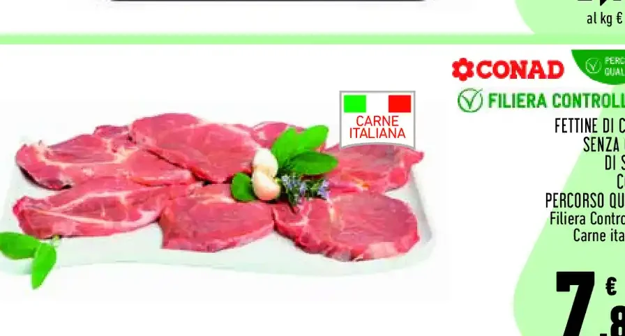 Fettine di coppa senza osso di suino Conad
