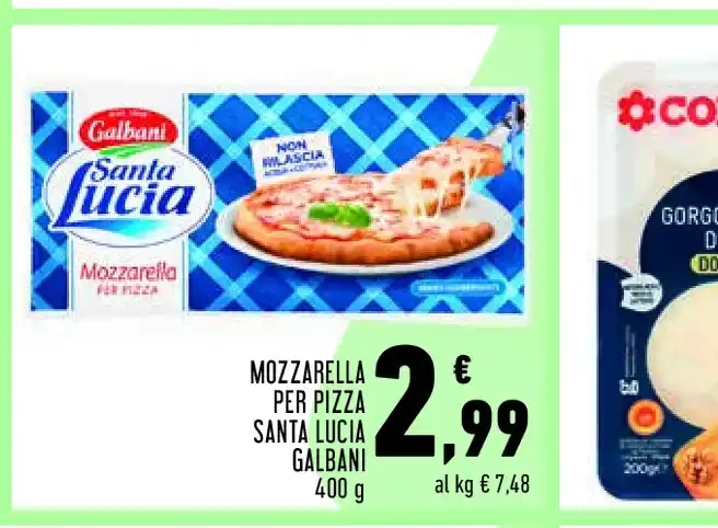 Mozzarella per pizza Santa Lucia Galbani