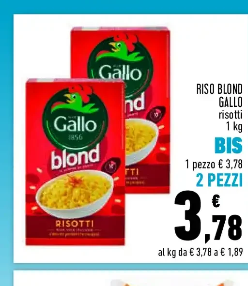 Riso Blond Gallo per risotti 1 kg