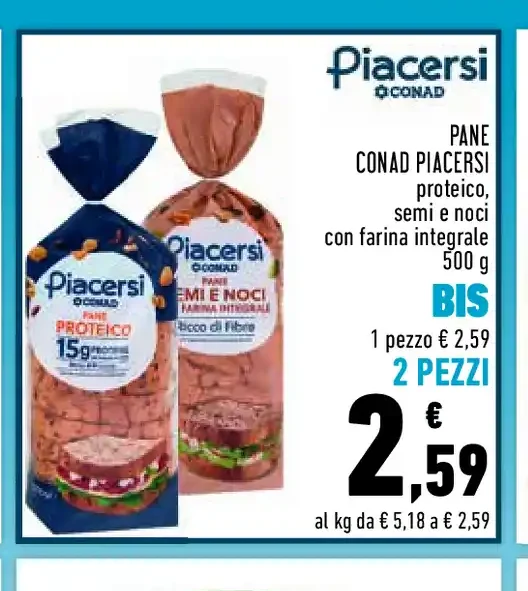 Pane proteico e semi Conad Piacersi 500 g
