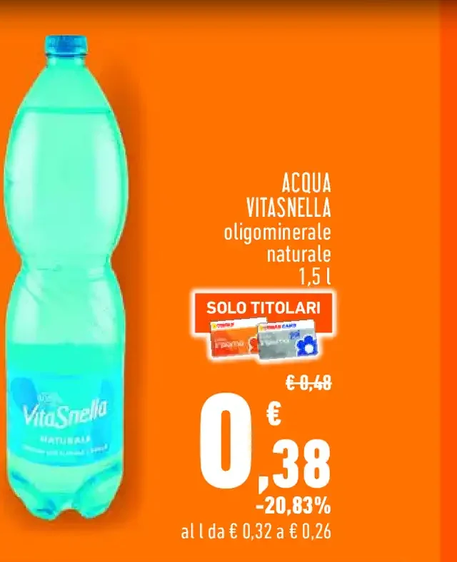 Acqua Vitasnella oligominerale naturale