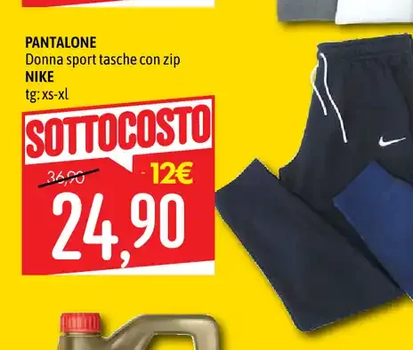 Pantalone donna sport con tasche con zip Nike