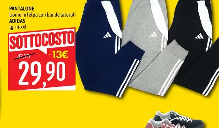 Pantalone uomo in felpa Adidas