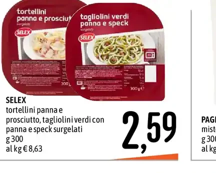 Tortellini e tagliolini surgelati