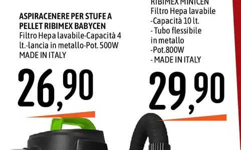Aspiracenere per stufe a pellet Babycen