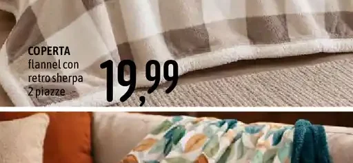 Coperta flannel con retro sherpa