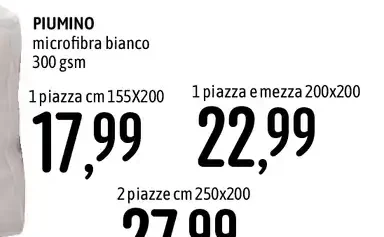 Piumino microfibra bianco