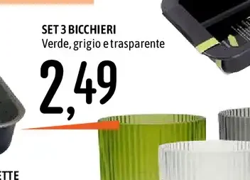 Set 3 bicchieri