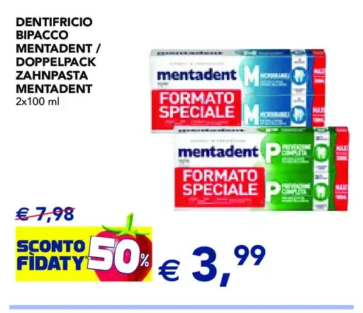 Dentifricio Mentadent doppio pack