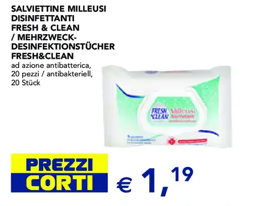 Salviettine milleusi Fresh & Clean