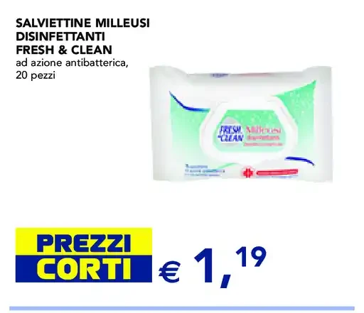 Salviettine milleusi disinfettanti Fresh & Clean
