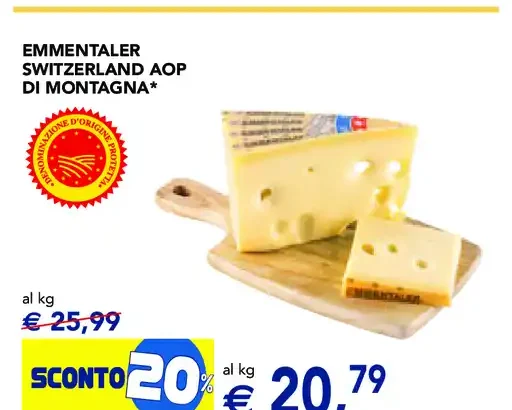 Emmentaler Switzerland AOP di Montagna