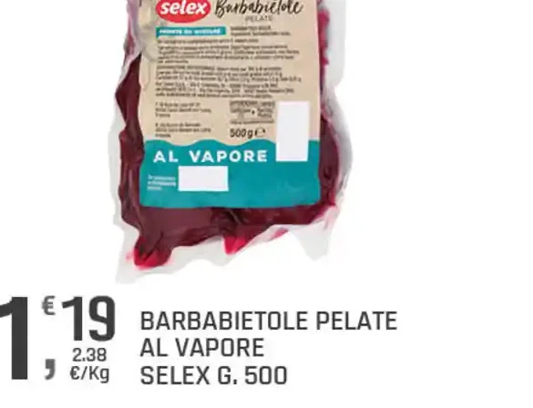 Barbabietole pelate al vapore