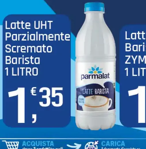 Latte UHT parzialmente scremato barista