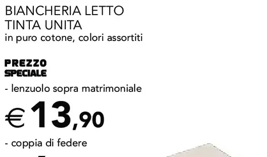 Biancheria letto tinta unita
