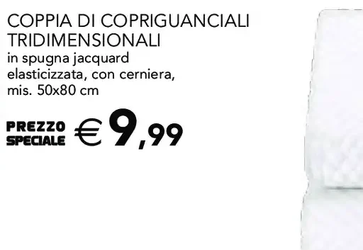 Coppia di copriguanciali tridimensionali