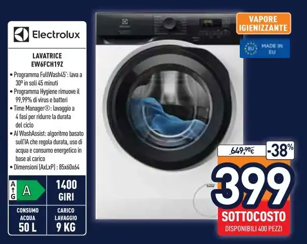 Electrolux Lavatrice EW6FCH19Z
