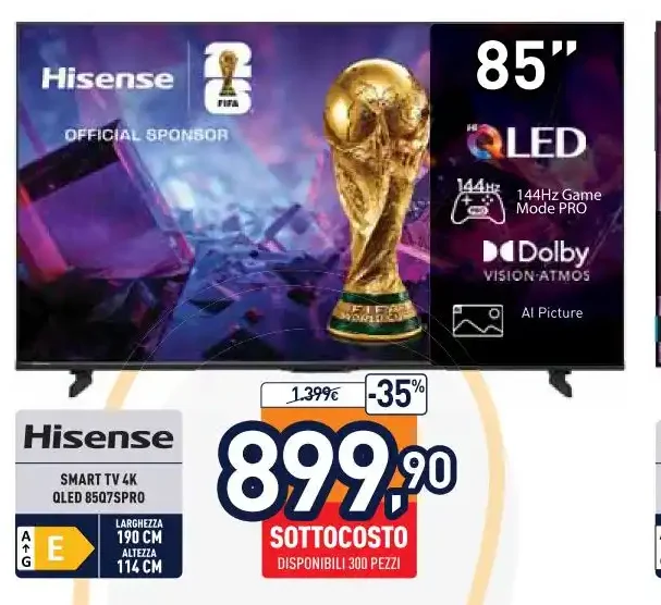 Hisense Smart TV 4K QLED 85E7NQPRO