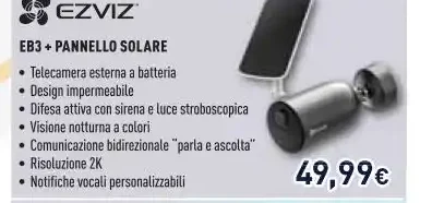 Telecamera EB3 con pannello solare