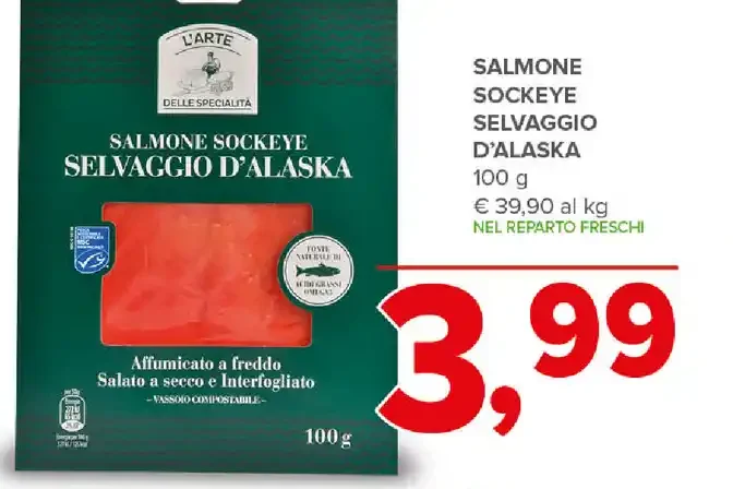 Salmone sockeye selvaggio d’Alaska