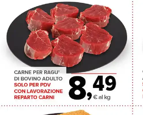 Carne per ragù di bovino adulto