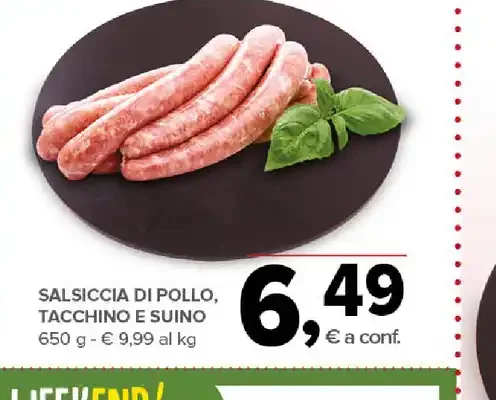Salsiccia di pollo, tacchino e suino