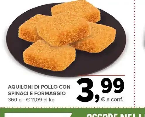 Aquiloni di pollo con spinaci e formaggio