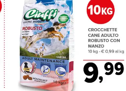 Crocchette cane adulto robusto con manzo
