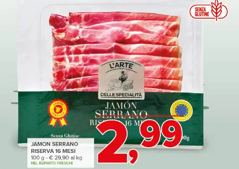 Prosciutto crudo serrano riserva 16 mesi