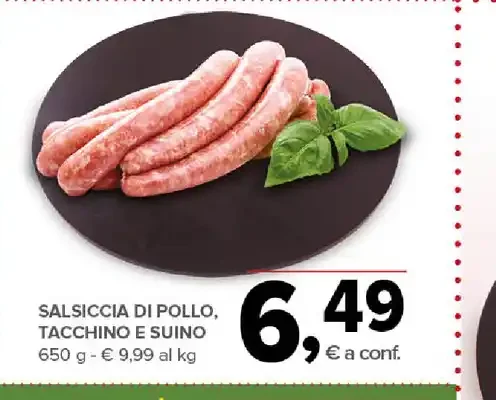 Salsiccia di pollo, tacchino e suino