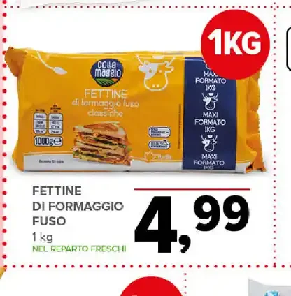 Fettine di formaggio fuso
