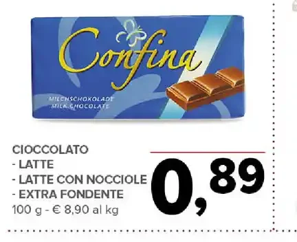 Cioccolato vari tipi