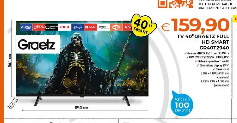 TV 40 pollici Graetz Full HD Smart