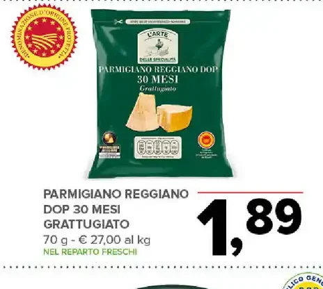 Parmigiano Reggiano DOP 30 mesi grattugiato