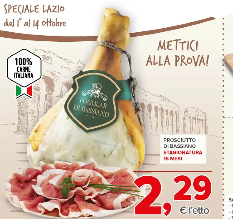 Prosciutto di Bassiano stagionatura 16 mesi