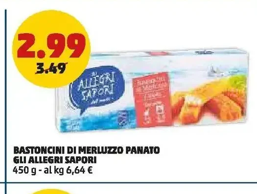 Bastoncini di merluzzo panato