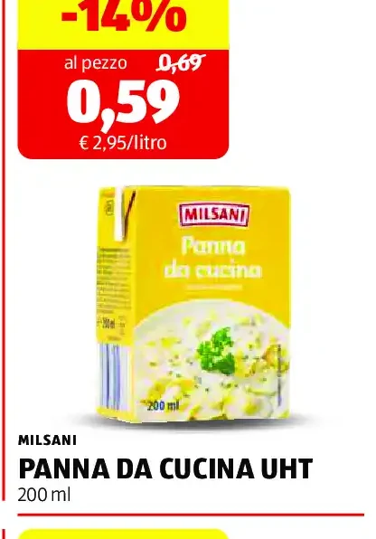 Panna da cucina UHT