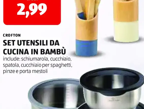Set utensili da cucina in bambù