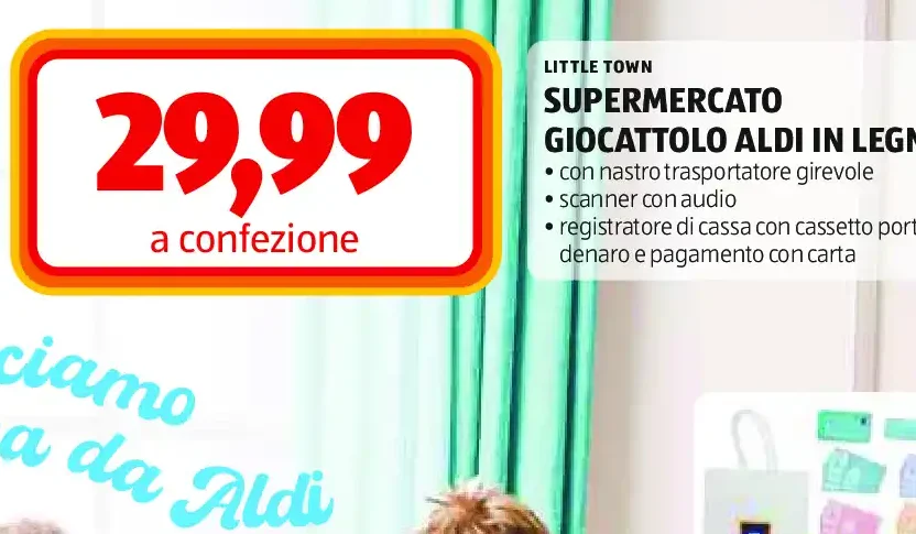 Supermercato giocattolo Aldi in legno