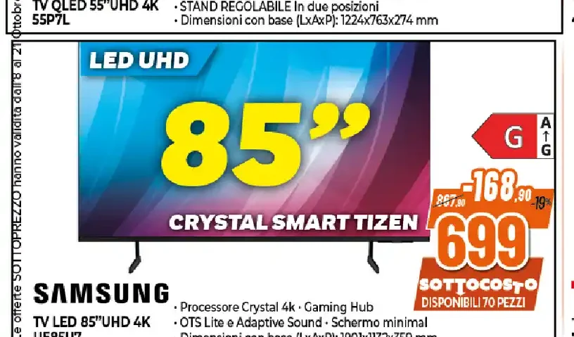 TV LED Samsung 85 pollici