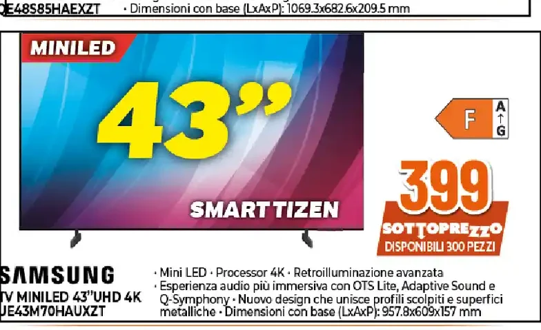 TV Mini LED Samsung 43 pollici