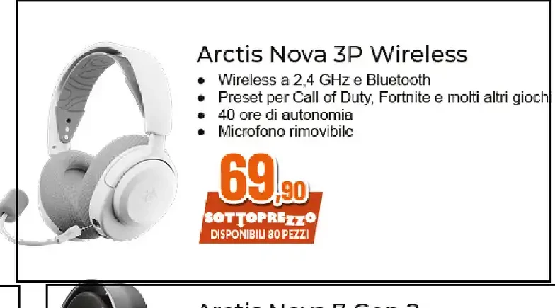 Cuffie gaming SteelSeries Arctis Nova 3P Wireless